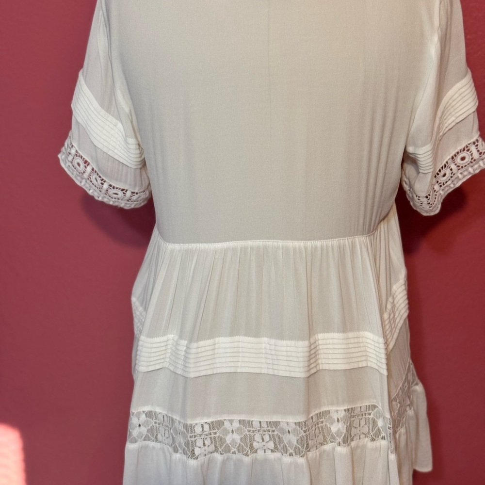 Maeve White Lace Trim Women's Top - Picture 7 of 14